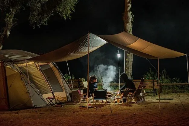 cooking at a campsite